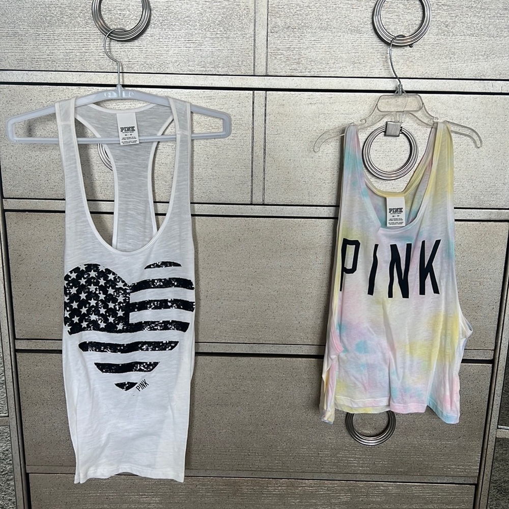 2 pink XS tank tops